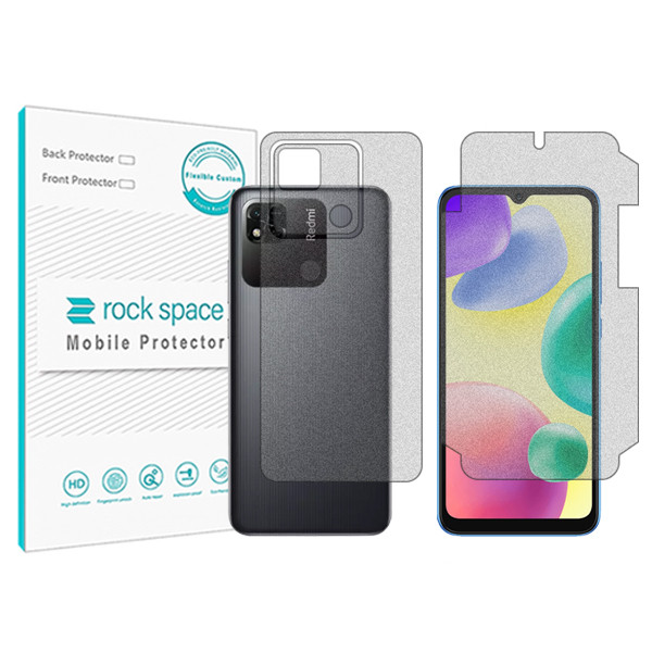 محافظ صفحه نمایش مات راک اسپیس مدل HyMTT مناسب برای گوشی موبایل شیائومی Redmi 10A به همراه محافظ پشت