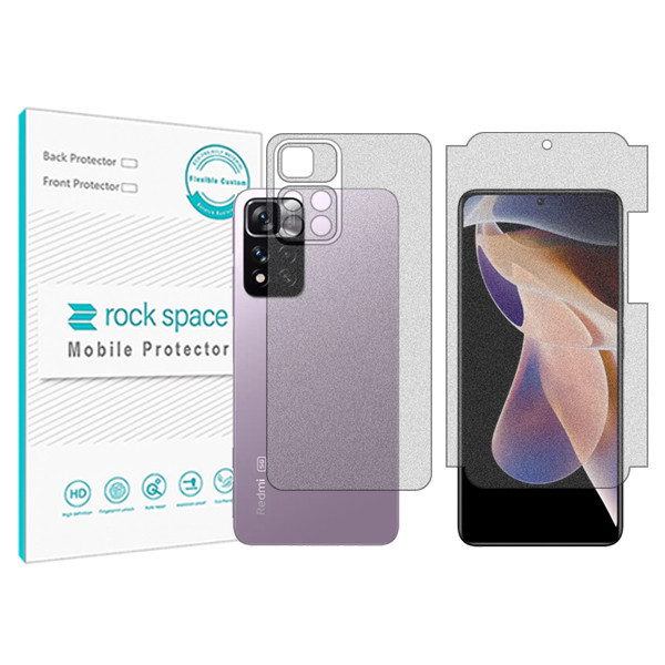 محافظ صفحه نمایش مات راک اسپیس مدل HyMTT مناسب برای گوشی موبایل شیائومی Redmi Note 11 Pro China به همراه محافظ پشت گوشی