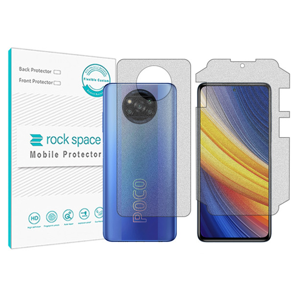 محافظ صفحه نمایش مات راک اسپیس مدل HyMTT مناسب برای گوشی موبایل شیائومی Poco X3 Pro به همراه محافظ پشت