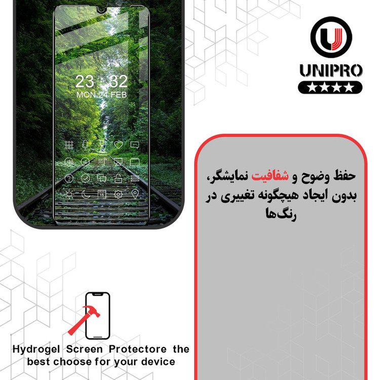محافظ صفحه نمایش شفاف یونی پرو مدل Star 4 مناسب برای گوشی موبایل آنر X5c Plus به همراه محافظ پشت گوشی موبایل