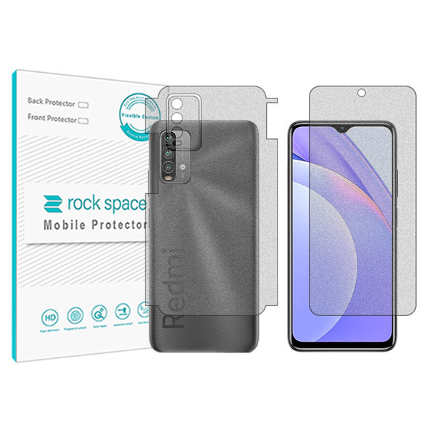 محافظ صفحه نمایش مات راک اسپیس مدل HyMTT مناسب برای گوشی موبایل شیائومی Redmi Note 9 4G به همراه محافظ پشت