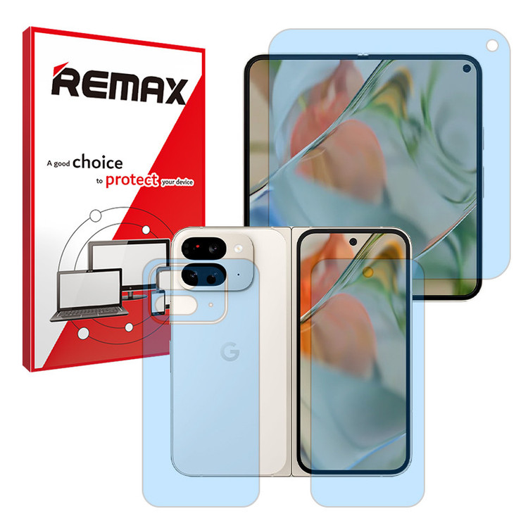 محافظ صفحه نمایش بلوکات ریمکس مدل Eye Care مناسب برای گوشی موبایل گوگل Pixel 9 Pro Fold به همراه محافظ پشت گوشی