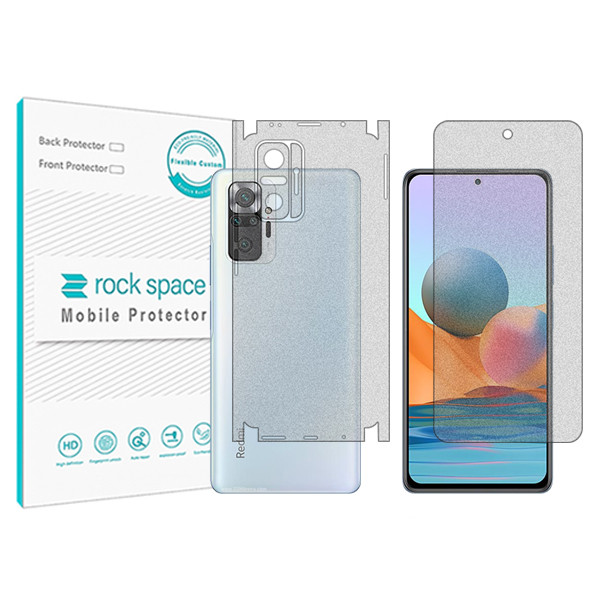 محافظ صفحه نمایش مات راک اسپیس مدل HyMTT مناسب برای گوشی موبایل شیائومی Redmi Note 10Pro(Global Version) به همراه محافظ پشت گوشی