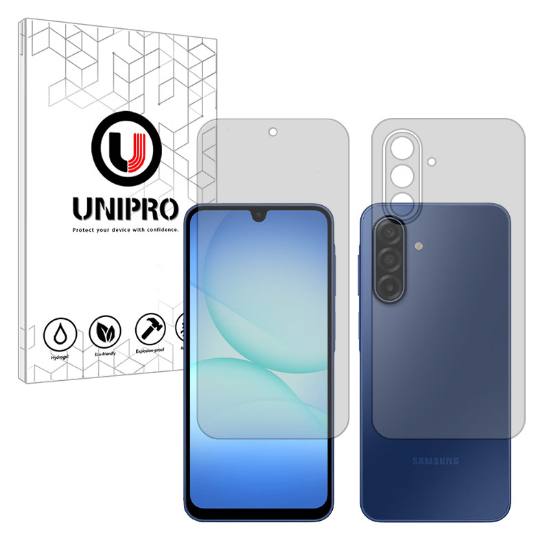 محافظ صفحه نمایش مات یونی پرو مدل Explosion Proof مناسب برای گوشی موبایل سامسونگ Galaxy A17 به همراه محافظ پشت گوشی