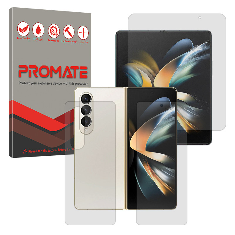 محافظ صفحه نمایش شفاف پرومیت مدل Resistant مناسب برای گوشی موبایل سامسونگ Galaxy Z Fold 4 به همراه محافظ پشت گوشی