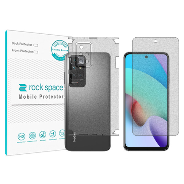 محافظ صفحه نمایش مات راک اسپیس مدل HyMTT مناسب برای گوشی موبایل  شیائومی Redmi 10   به همراه محافظ پشت