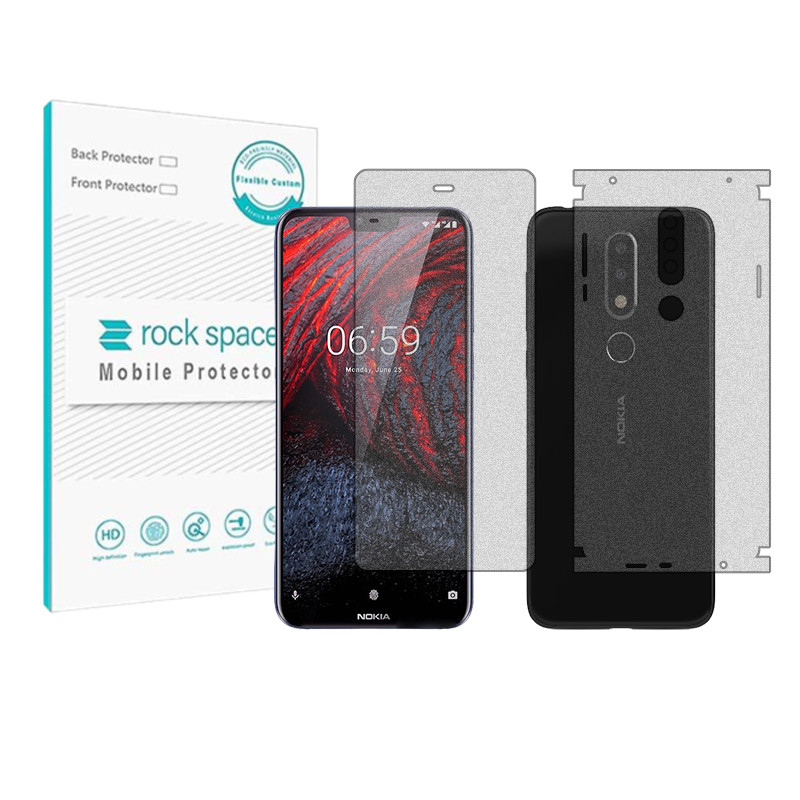 محافظ صفحه نمایش مات راک اسپیس مدل HyMTT مناسب برای گوشی موبایل نوکیا 6.1+ به همراه محافظ پشت گوشی