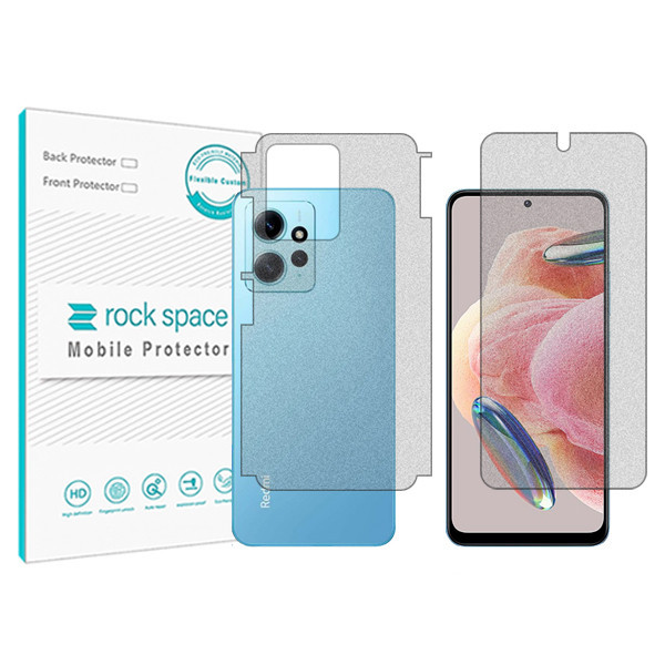 محافظ صفحه نمایش مات راک اسپیس مدل HyMTT مناسب برای گوشی موبایل شیائومی Redmi Note12 4G به همراه محافظ پشت