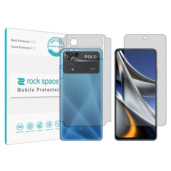 محافظ صفحه نمایش مات راک اسپیس مدل HyMTT مناسب برای گوشی موبایل شیائومی Poco X4 Pro 5G به همراه محافظ پشت