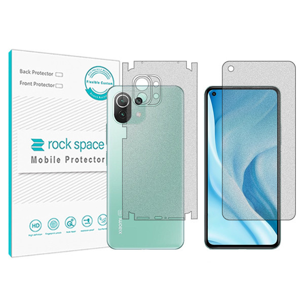 محافظ صفحه نمایش مات راک اسپیس مدل HyMTT مناسب برای گوشی موبایل شیائومی Mi 11 Lite 5G به همراه محافظ پشت گوشی