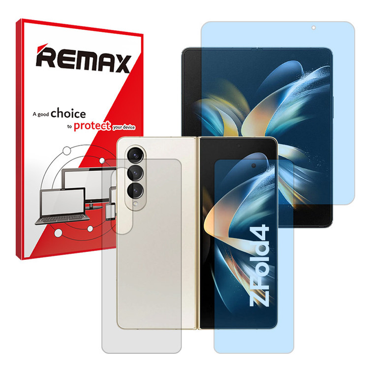 محافظ صفحه نمایش بلوکات ریمکس مدل Eye Care مناسب برای گوشی موبایل سامسونگ Galaxy Z Fold 4 به همراه محافظ پشت گوشی