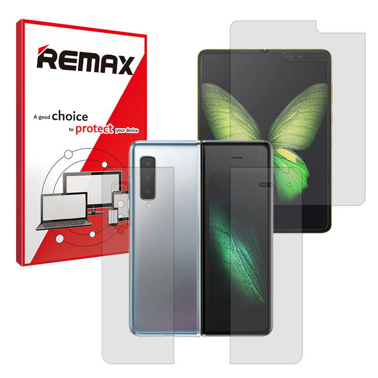 محافظ صفحه نمایش شفاف ریمکس مدل Resistant مناسب برای گوشی موبایل سامسونگ Galaxy Fold به همراه محافظ پشت گوشی