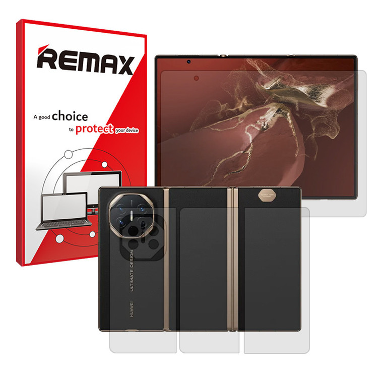 محافظ صفحه نمایش مات ریمکس مدل Resistant مناسب برای گوشی موبایل هوآوی Mate XT Ultimate به همراه محافظ پشت گوشی