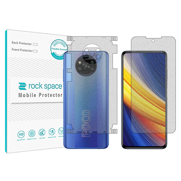 محافظ صفحه نمایش مات راک اسپیس مدل HyMTT مناسب برای گوشی موبایل شیائومی Poco X3 Pro به همراه محافظ پشت