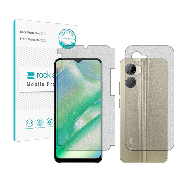 محافظ صفحه نمایش مات راک اسپیس مدل HyMTT مناسب برای گوشی موبایل ریلمی C33 به همراه محافظ پشت گوشی