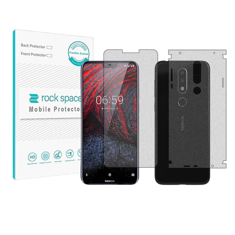 محافظ صفحه نمایش مات راک اسپیس مدل HyMTT مناسب برای گوشی موبایل نوکیا 6.1+ به همراه محافظ پشت گوشی