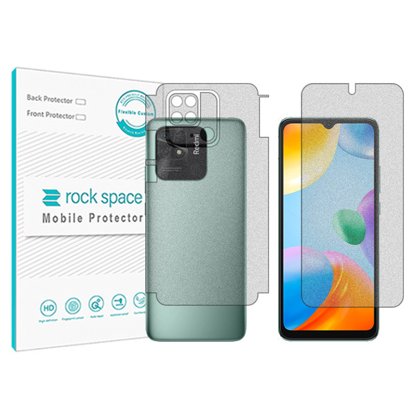 محافظ صفحه نمایش مات راک اسپیس مدل HyMTT مناسب برای گوشی موبایل  شیائومی Redmi 10C  به همراه محافظ پشت گوشی