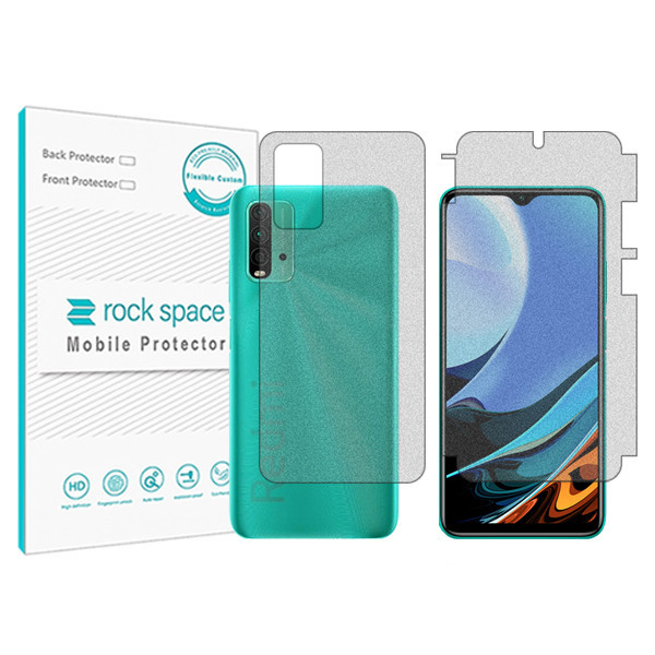 محافظ صفحه نمایش مات راک اسپیس مدل HyMTT مناسب برای گوشی موبایل شیائومی Redmi 9 Power به همراه محافظ پشت