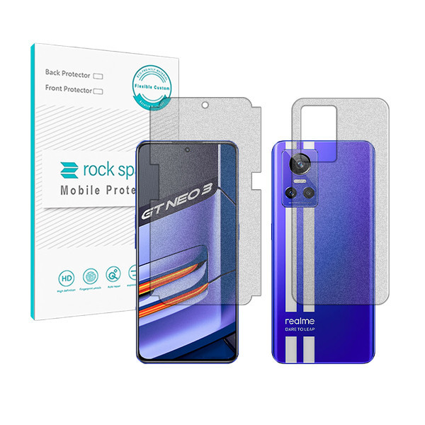 محافظ صفحه نمایش مات راک اسپیس مدل HyMTT مناسب برای گوشی موبایل ریلمی GT Neo3 به همراه محافظ پشت گوشی