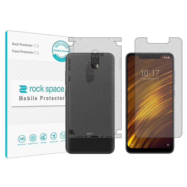 محافظ صفحه نمایش مات راک اسپیس مدل HyMTT مناسب برای گوشی موبایل شیائومی Poco Phone F1 به همراه محافظ پشت