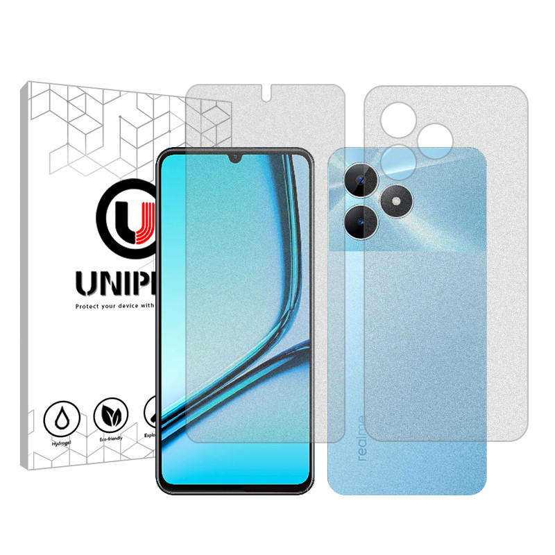 محافظ صفحه نمایش مات یونی پرو مدل Explosion Proof مناسب برای گوشی موبایل ریلمی NOTE 50 به همراه محافظ پشت گوشی