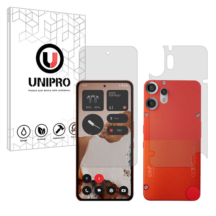 محافظ صفحه نمایش مات یونی پرو مدل Explosion Proof مناسب برای گوشی موبایل ناتینگ CMF Phone 2 Pro به همراه محافظ پشت گوشی