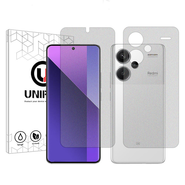 محافظ صفحه نمایش مات یونی پرو مدل Explosion Proof مناسب برای گوشی موبایل شیائومی Redmi Note 13 Pro Plus به همراه محافظ پشت گوشی