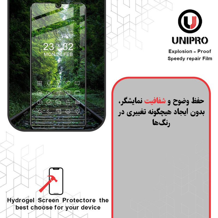 محافظ صفحه نمایش شفاف یونی پرو مدل Explosion Proof مناسب برای گوشی موبایل ایسوس ROG Phone 8 به همراه محافظ پشت گوشی