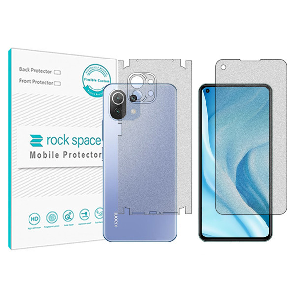 محافظ صفحه نمایش مات راک اسپیس مدل HyMTT مناسب برای گوشی موبایل شیائومی Mi 11 Lite 4G به همراه محافظ پشت گوشی