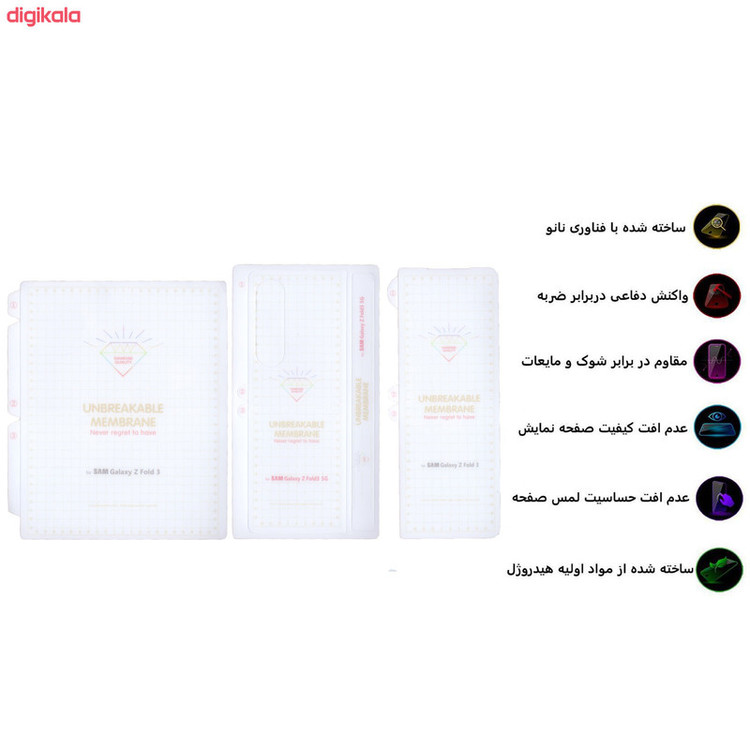 محافظ صفحه نمایش بوف مدل Hg01 مناسب برای گوشی موبایل سامسونگ Galaxy ZFold3 به همراه محافظ پشت گوشی