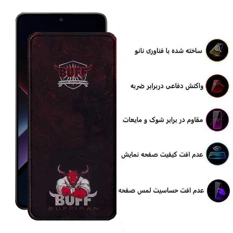 محافظ صفحه نمایش بوف مدل Muscle-Bull-G مناسب برای گوشی موبایل شیائومی Poco X7 Pro / Redmi Note 14
