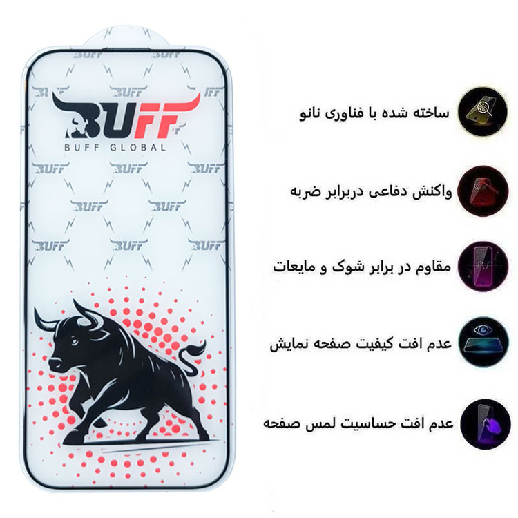 محافظ صفحه نمایش بوف مدل Black Fighter مناسب برای گوشی موبایل اپل iPhone 17/ 17 Pro/ 16 Pro
