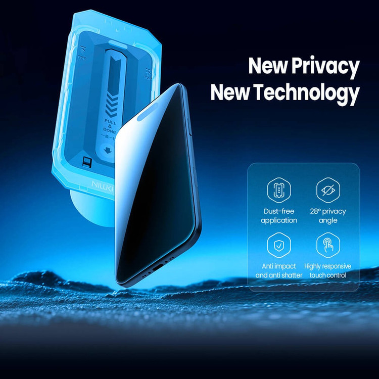 محافظ صفحه نمایش حریم شخصی نیلکین مدل Guardian Pri مناسب برای گوشی موبایل اپل iPhone 17 Air به همراه کیت