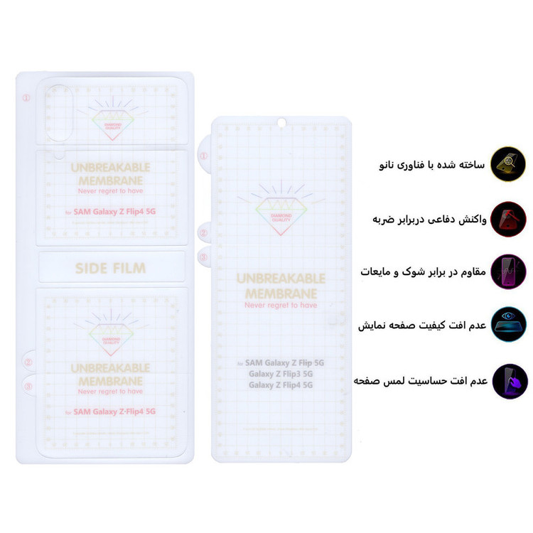 محافظ صفحه نمایش بوف مدل Hydrogel مناسب برای گوشی موبایل سامسونگ Galaxy Z Flip 4 به همراه محافظ پشت گوشی