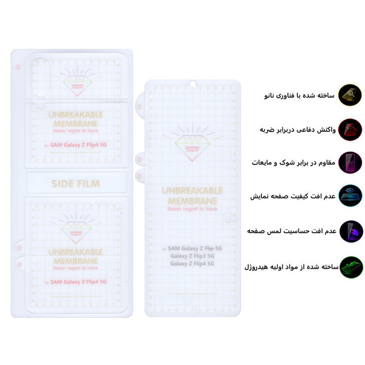 محافظ صفحه نمایش بوف مدل Hydrogel مناسب برای گوشی موبایل سامسونگ Galaxy Z Flip 4 به همراه محافظ پشت گوشی
