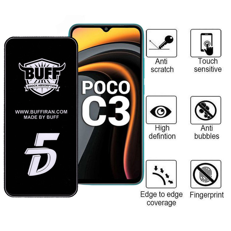 محافظ صفحه نمایش 5D بوف مدل F33-G مناسب برای گوشی موبایل شیائومی Poco C3
