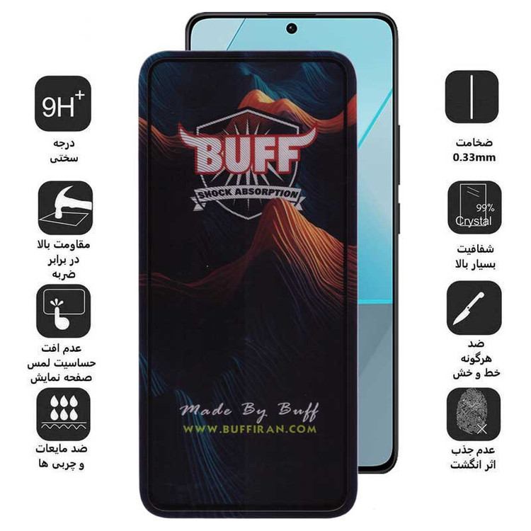 محافظ صفحه نمایش 5D بوف مدل Mountain-G مناسب برای گوشی موبایل شیائومی Redmi Note 13 Pro 4G/5G/Note 13 4G/5G/Note 13R Pro