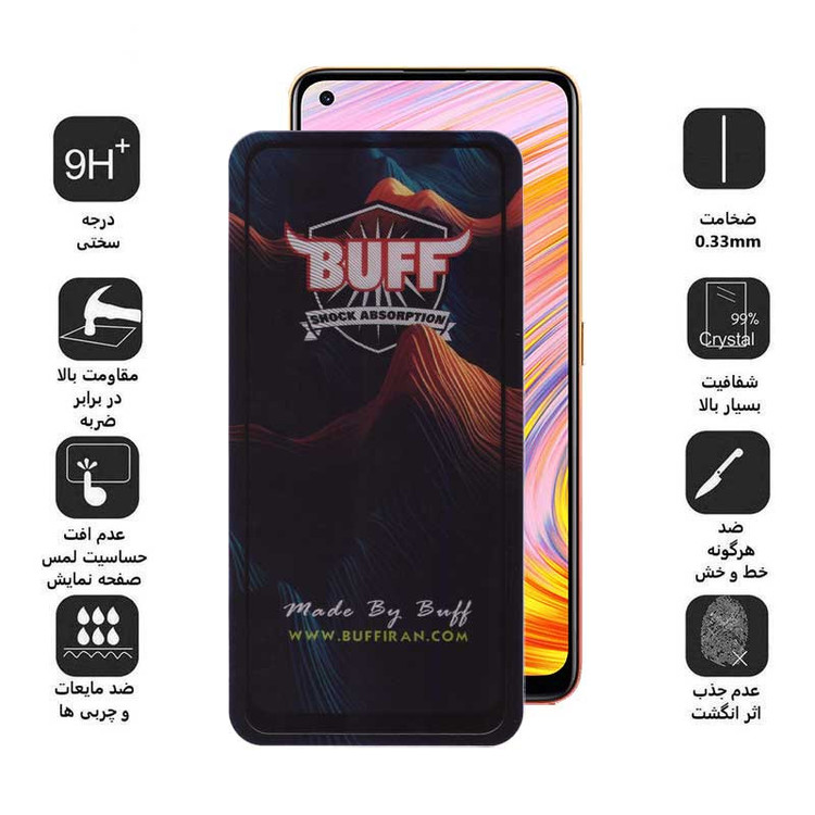 محافظ صفحه نمایش بوف مدل Mountain-G مناسب برای گوشی موبایل ریلمی V15 5G / Q2 Pro / Narzo 50 Pro
