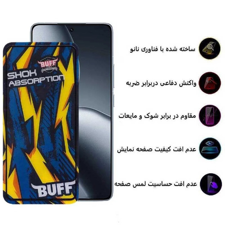 محافظ صفحه نمایش بوف مدل Shock-Shock-Guarantee مناسب برای گوشی موبایل شیائومی Poco F7 Ultra / Poco F7 Pro / Xiaomi 15s Pro