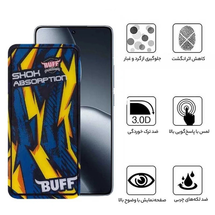 محافظ صفحه نمایش بوف مدل Shock-Shock-Guarantee مناسب برای گوشی موبایل شیائومی Poco F7 Ultra / Poco F7 Pro / Xiaomi 15s Pro