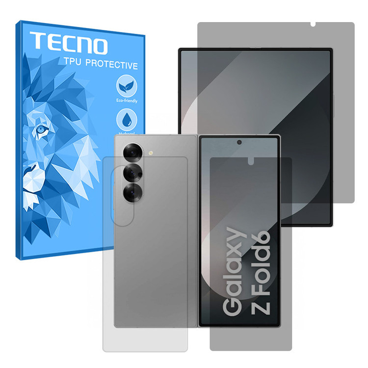 محافظ صفحه نمایش حریم شخصی تکنو مدل Resistant مناسب برای گوشی موبایل سامسونگ Galaxy Z Fold 6 به همراه محافظ پشت گوشی