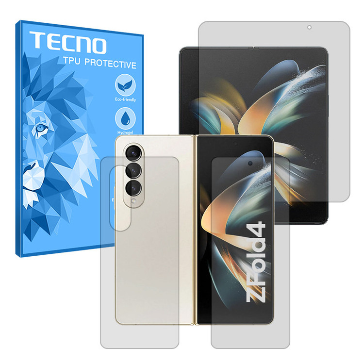 محافظ صفحه نمایش شفاف تکنو مدل Resistant مناسب برای گوشی موبایل سامسونگ Galaxy Z Fold 4 به همراه محافظ پشت گوشی