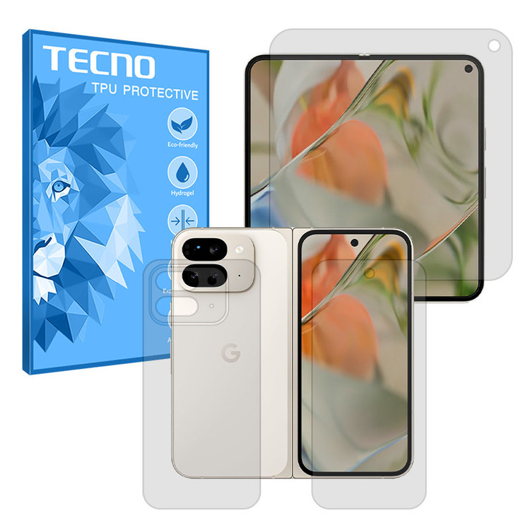 محافظ صفحه نمایش شفاف تکنو مدل Resistant مناسب برای گوشی موبایل گوگل Pixel 9 Pro Fold به همراه محافظ پشت گوشی