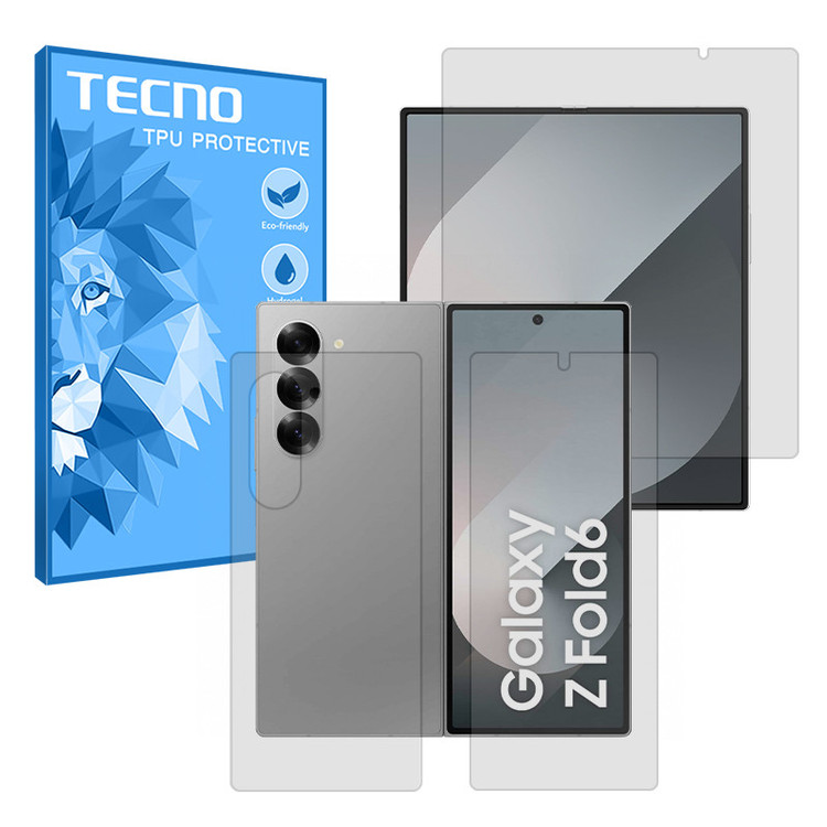 محافظ صفحه نمایش شفاف تکنو مدل Resistant مناسب برای گوشی موبایل سامسونگ Galaxy Z Fold 6 به همراه محافظ پشت گوشی