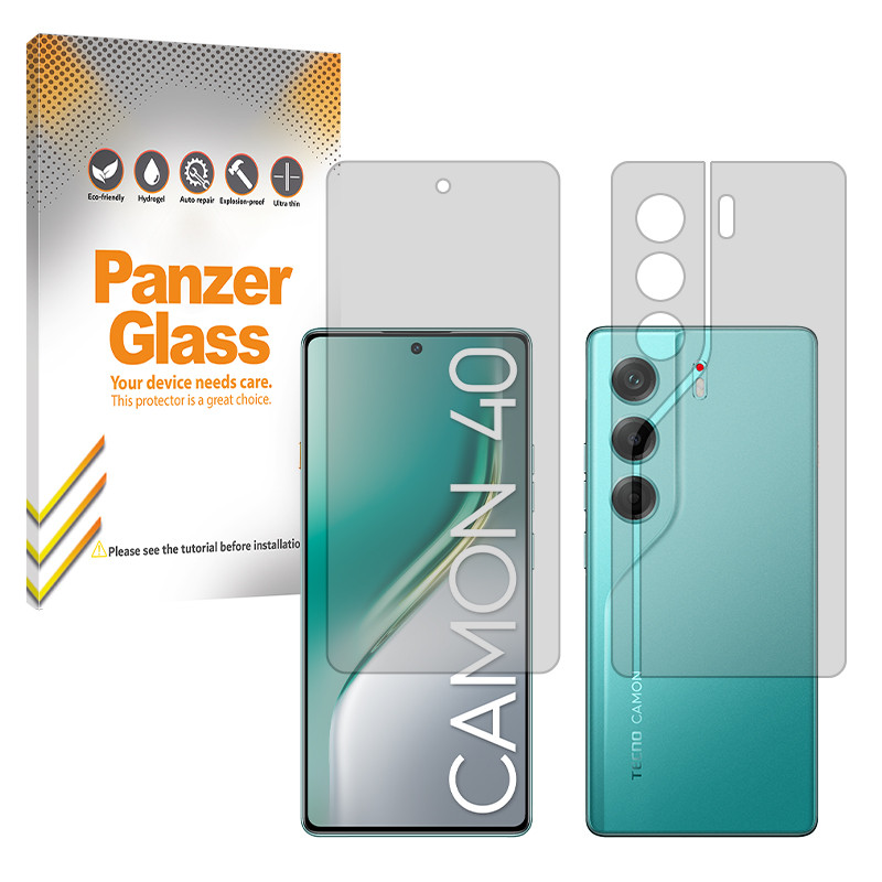 محافظ صفحه نمایش مات پنزر گلس مدل Resistant مناسب برای گوشی موبایل تکنو  Camon 40 به همراه محافظ پشت گوشی