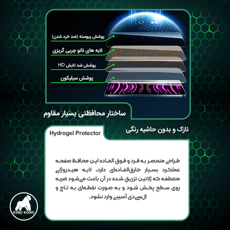 محافظ صفحه نمایش فیلتر بنفش کینگ کونگ مدل Eye Care مناسب برای گوشی موبایل سامسونگ Galaxy A36 5g
