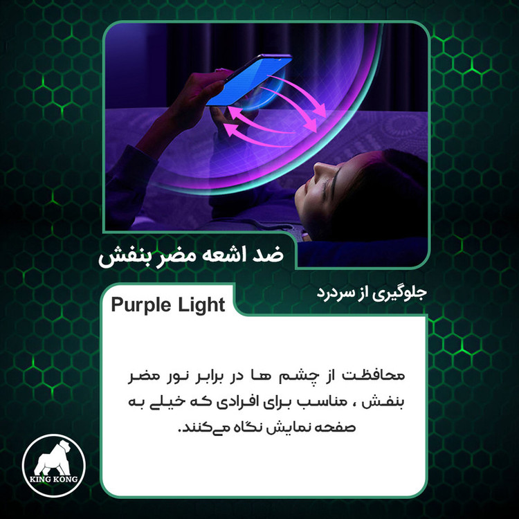 محافظ صفحه نمایش ضد اشعه بنفش کینگ کونگ مدل Eye care مناسب برای گوشی موبایل آنر X9a
