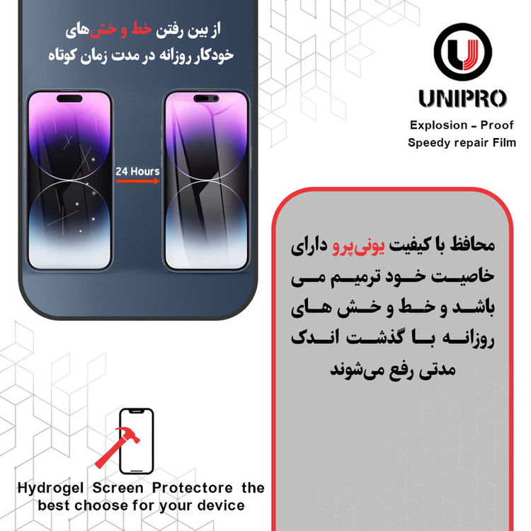 محافظ صفحه نمایش مات یونی پرو مدل Explosion Proof مناسب برای گوشی موبایل شیائومی Poco C71 به همراه محافظ پشت گوشی