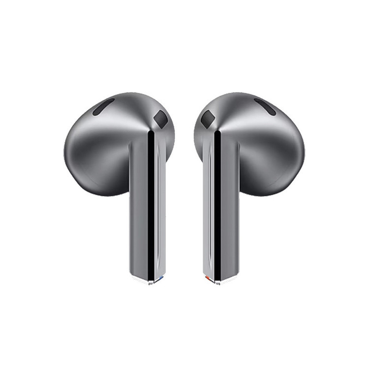 هدفون بلوتوثی سامسونگ مدل Galaxy Buds3 با نویز کنسلینگ فعال (ANC)، نویز کنسلینگ میکروفون (ENC)، درگاه شارژ USB Type-C، با قابلیت اتصال به چند دستگاه، دارای قابلیت صدای 360 درجه، Galaxy AI، میکروفون سه گانه، پشتیبانی از فرمان لمسی، ضد آب و گرد و غبار