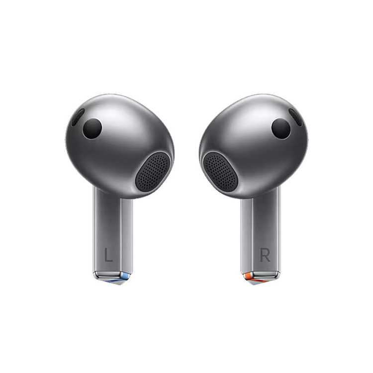 هدفون بلوتوثی سامسونگ مدل Galaxy Buds3 با نویز کنسلینگ فعال (ANC)، نویز کنسلینگ میکروفون (ENC)، درگاه شارژ USB Type-C، با قابلیت اتصال به چند دستگاه، دارای قابلیت صدای 360 درجه، Galaxy AI، میکروفون سه گانه، پشتیبانی از فرمان لمسی، ضد آب و گرد و غبار